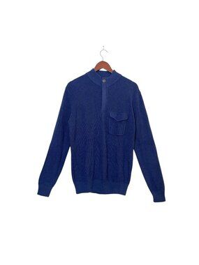 Peter Millar Sweater Mountainside Ribbed 1/4 Zip Blue Dusk Men’s Medium